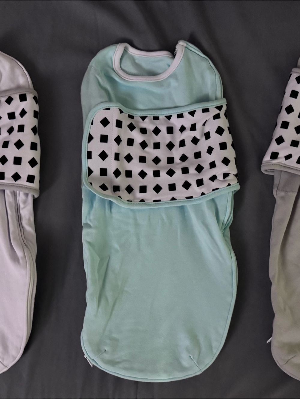 Nanit Sleep Swaddles - white, mint, grey 0-3mo